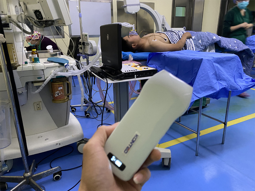 Drahtlose Ultraschalls onde, die in der kritischen Pflege verwendet wird